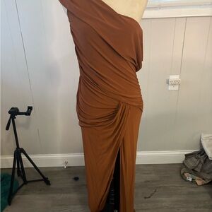Windsor One-Shoulder Rust Dress
